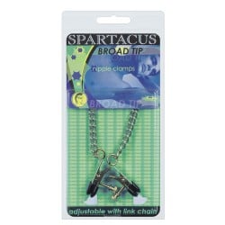 Adjustable Broad Tip Nipple Clamps w/Link Chain