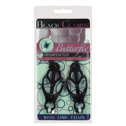 Black Butterfly Style Nipple Clamps w/Chain