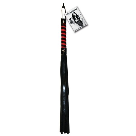 Sex & Mischief Stripe Flogger - Black & Red