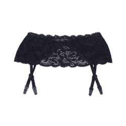 Stretch Lace Garter Belt w/Adjustable Garters Black O/S
