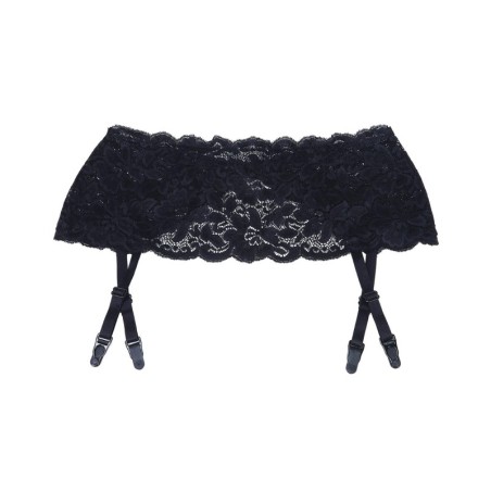 Stretch Lace Garter Belt w/Adjustable Garters Black O/S
