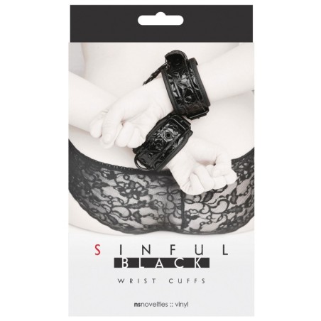 NS Novelties Sinful Wrist Cuffs - Black