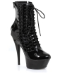 Ellie Shoes Milla 6" Heel Ankle Boots w/Inner Zipper Black Ten