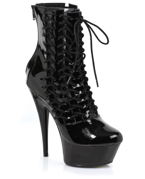 Ellie Shoes Milla 6" Heel Ankle Boots w/Inner Zipper Black Six