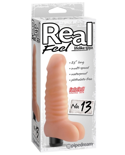 Real Feel No. 13 Long 8.5" Waterproof Vibe - Fleash Multi Speed