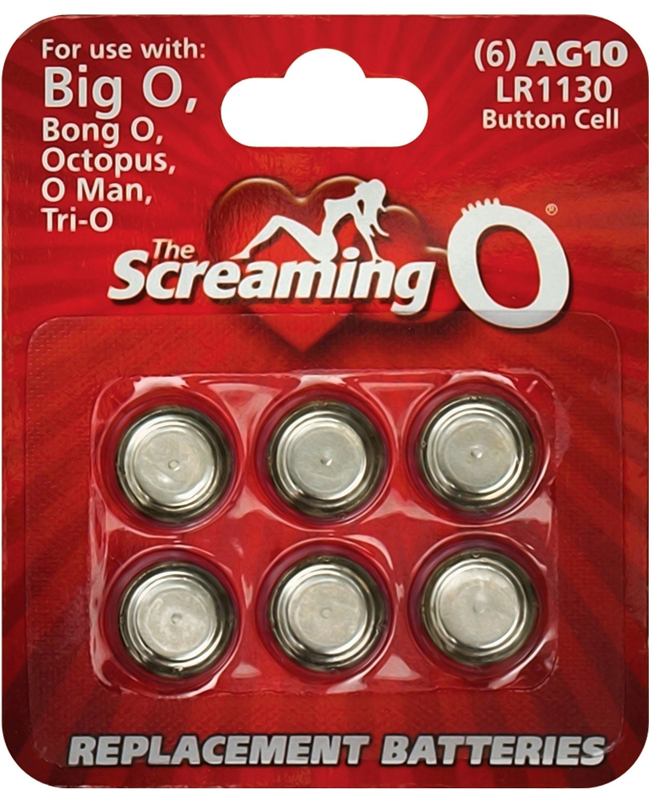 Screaming O AG10 Batteries - Sheet of 6 (Big  by Screaming O