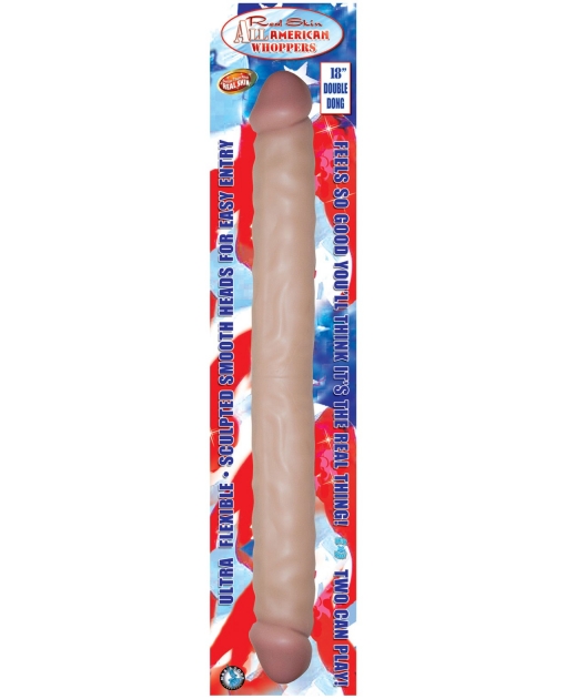 Real Skin All American Whoppers 18" Double Dong - Flesh