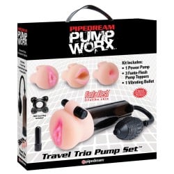Pump Worx Travel Trio Pump Set - Power Pump, Bullet & 3 Attachments