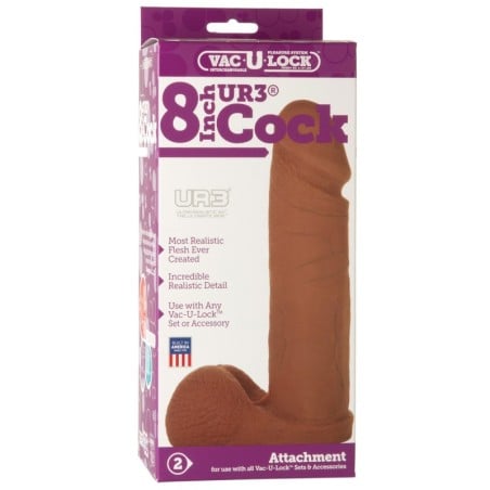 UR3 Vac-U-Lock Cock Attachment - 8" Brown