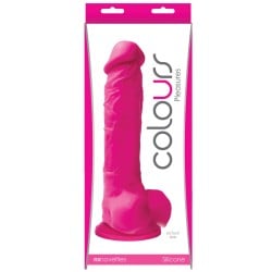 Colours Pleasures Silicone 8" Dildo w/Suction Cup - Electric Pink