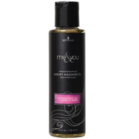 Sensuva Me & You Massage Oil - 4.2 oz Pomegranate Fig/Coconut Plumeria