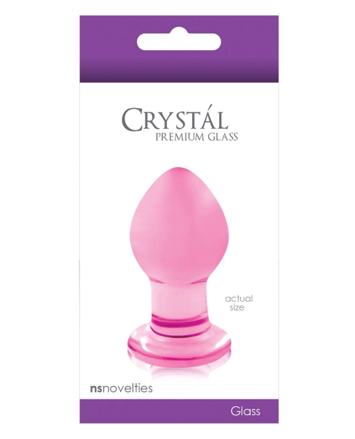 NS Novelties Crystal Glass Butt Plug Small - Pink