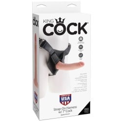 King Cock Strap-on Harness w/6" Cock - Flesh