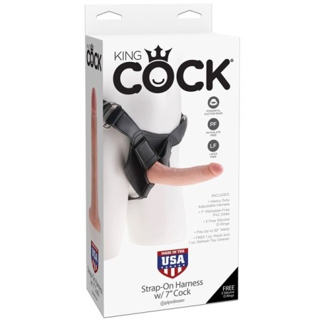 King Cock Strap-on Harness w/6" Cock - Flesh