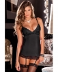 Rene Rofe Hollywood Chemise & G-String Set Black S/M