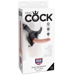 King Cock Strap On Harness w/7" Cock - Flesh