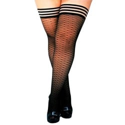 Kix'ies Beth Ann Honeycomb Thigh High Black D