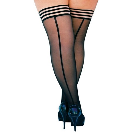 Kix'ies Lois Thigh High w/Black Seam Black D