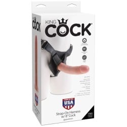King Cock Strap On Harness w/8" Cock - Flesh
