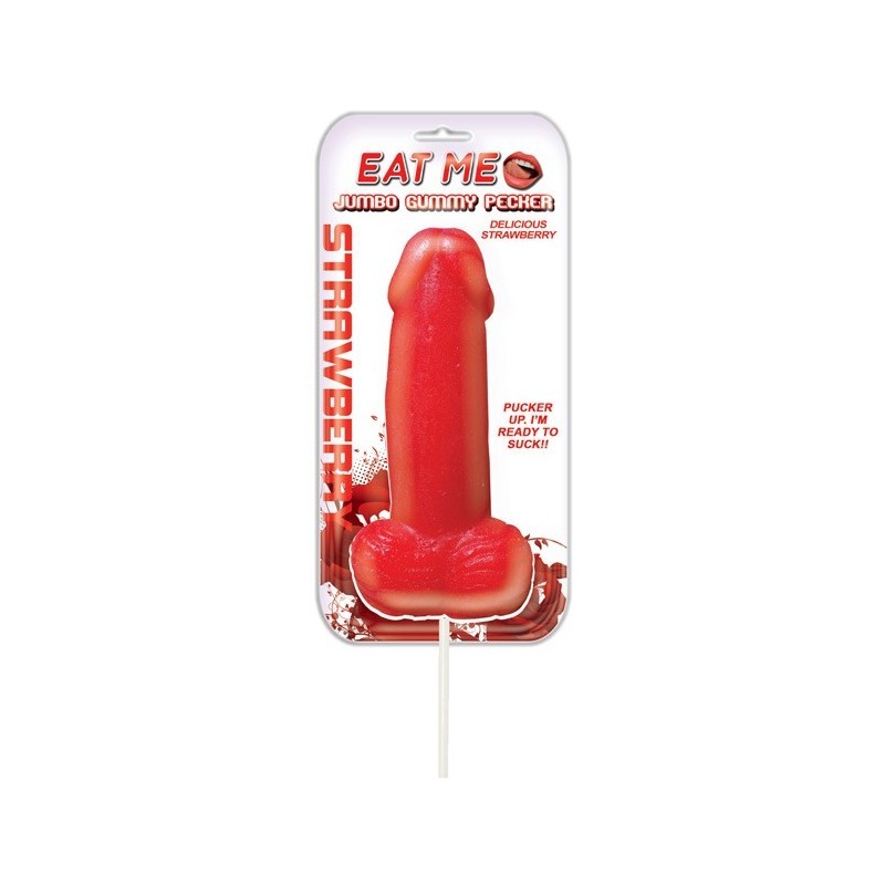 Jumbo Gummy Cock Pop - Strawberry Jumbo Gummy Cock Pop - Strawberry