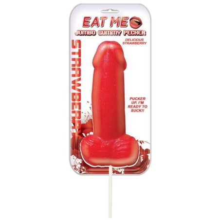 Jumbo Gummy Cock Pop - Strawberry
