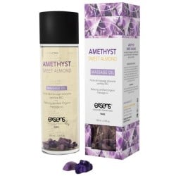 EXSENS of Paris Organic Massage Oil - Sweet Almond w/Amethyst Crystals