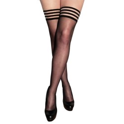 Kix'ies Taylor Silky Sheer Thigh High Black C