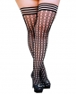 Kix'ies Mimi Dot Fishnet Polka Dot Thigh High Black D