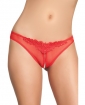 Crotchless Thong w/Pearls Red O/S
