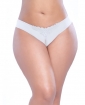 Crotchless Thong w/Pearls White 1X/2X