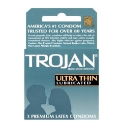 Trojan Ultra Thin Lubricated Condoms - Box of 3