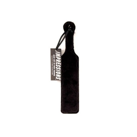 Leather Paddle w/Black Fur