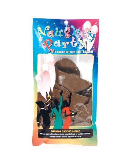 22" Naughty Party Penis Balloons - Brown Pack of 8
