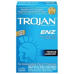 Trojan-Enz Lubricated Condoms - Box of 12
