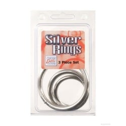Metal Rings 3 Pack (Sm, Md, Lg) - Silver