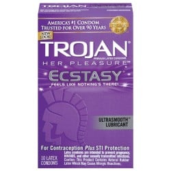 Trojan Her Pleasure Ecstasy Condoms - Box of 10