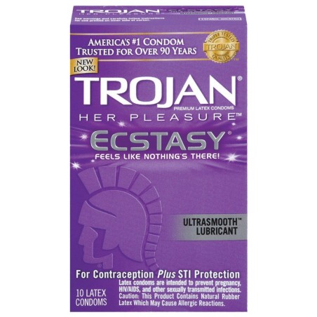 Trojan Her Pleasure Ecstasy Condoms - Box of 10