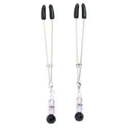 Adjustable Tweezer Nipple Clamps w/Purple Beads