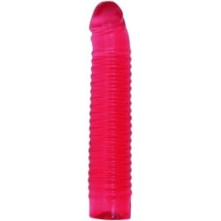 Vivid 7" Pink Ribbed Jelly w/Penis Head - Sunrise
