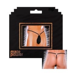 Male Power G-String w/Front Ring Black O/S