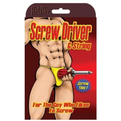 Male Power For The Guy Who Likes To Screw - Black G-String & a Set of Screw Drivers