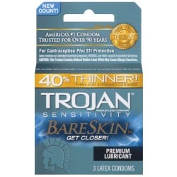Trojan Bareskin Condoms - Box of 3
