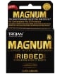 New Trojan Magnum Ribbed Condoms - Box of 3