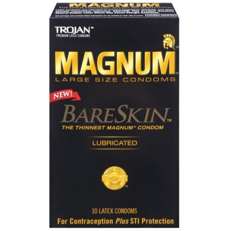New Trojan Magnum Bareskin Condoms - Box of 10