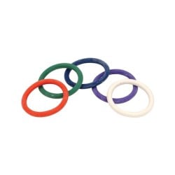 1.5" Rubber Cock Ring Set - Rainbow Pack of 5