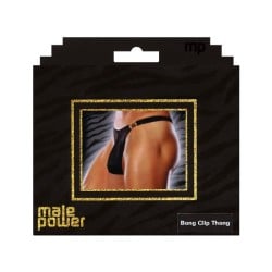 Male Power Bong Clip Thong Black S/M