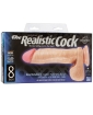 8" Realistic Cock w/Balls - White