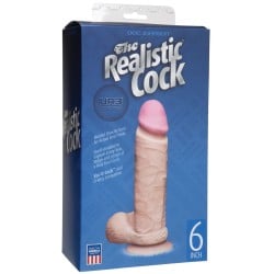 UR3 Realistic Cock w/Balls - 6" White