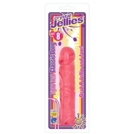 Crystal Jellies 8" Classic Dildo - Pink