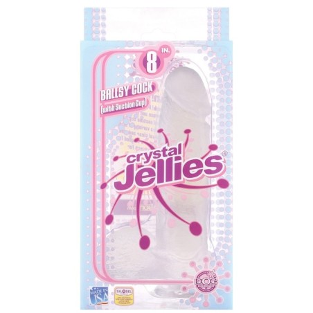 Crystal Jellies 8" Ballsy Cock - Clear